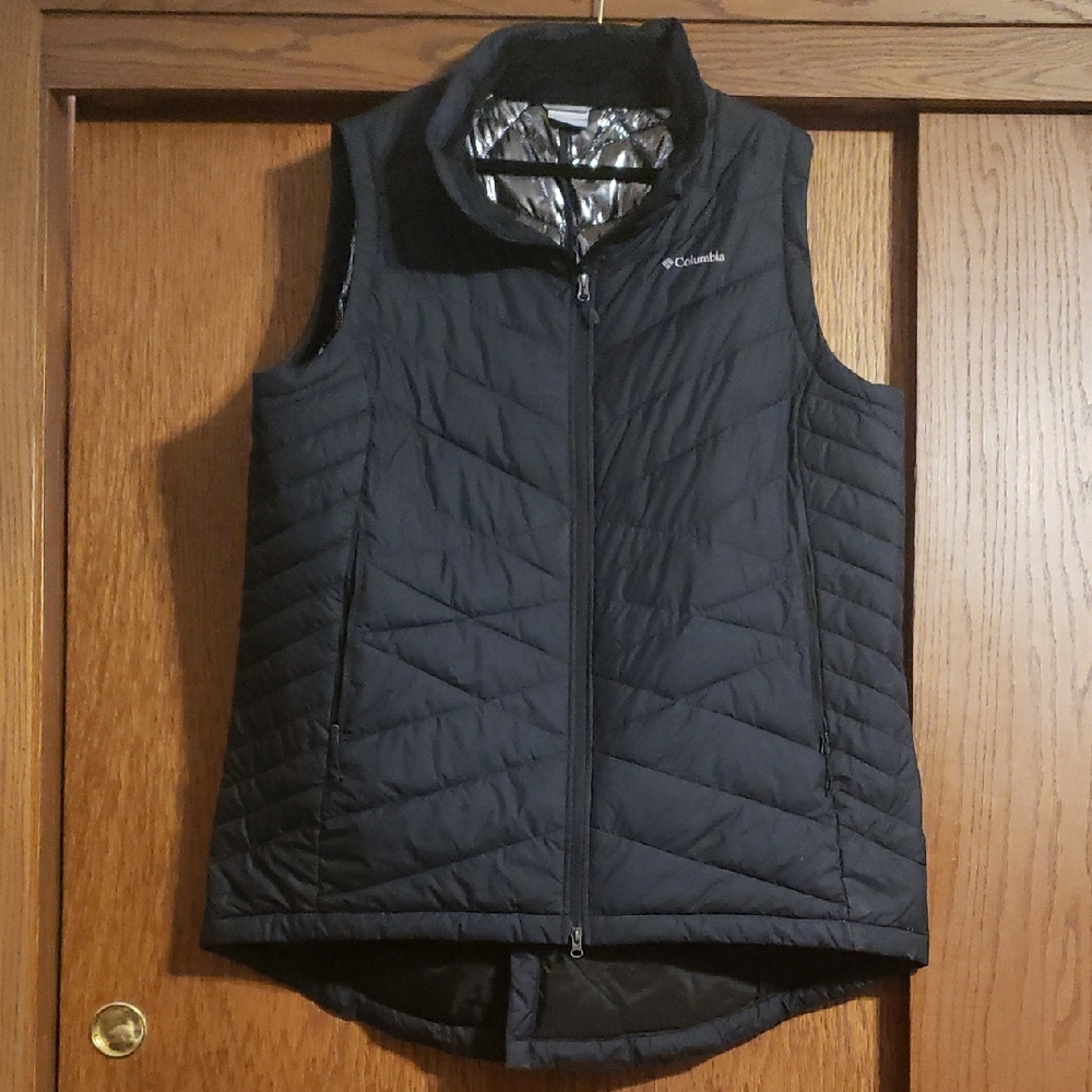 Columbia Women's Heavenly Long Black Quilted Plus Size Vest Size 3x
